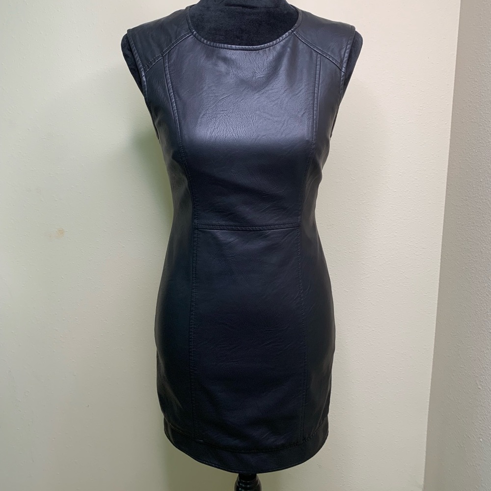 LBD leather dress